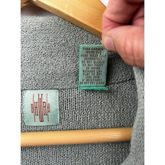 Anthropologie Hi-Line Embellished Knit Cardigan Jacket Medium Sage Green Beaded - Picture 5 of 10